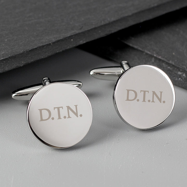 Personalised Round Cufflinks in gift category Personalised Cufflinks