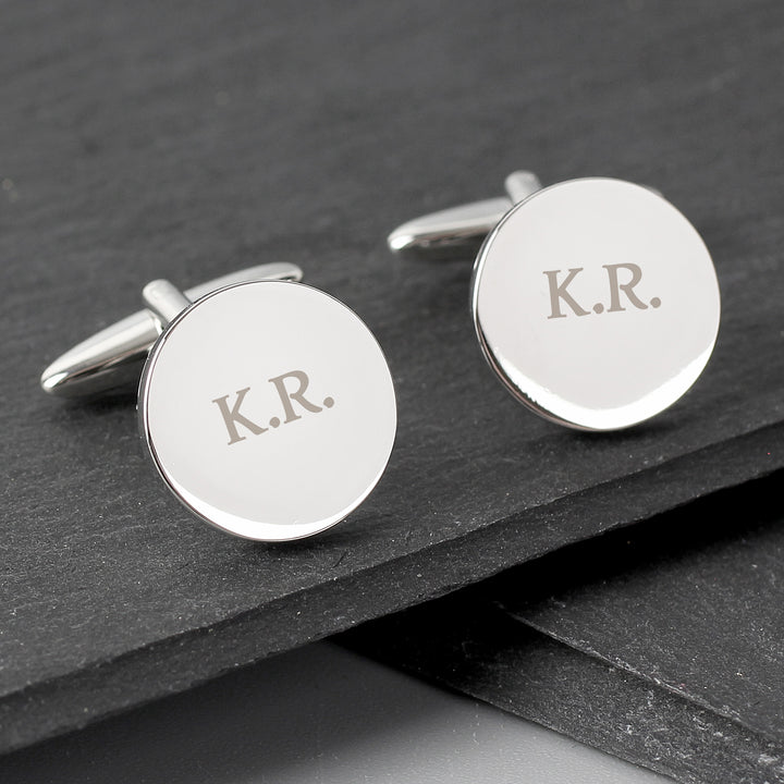 Personalised Round Cufflinks in gift category Personalised Cufflinks