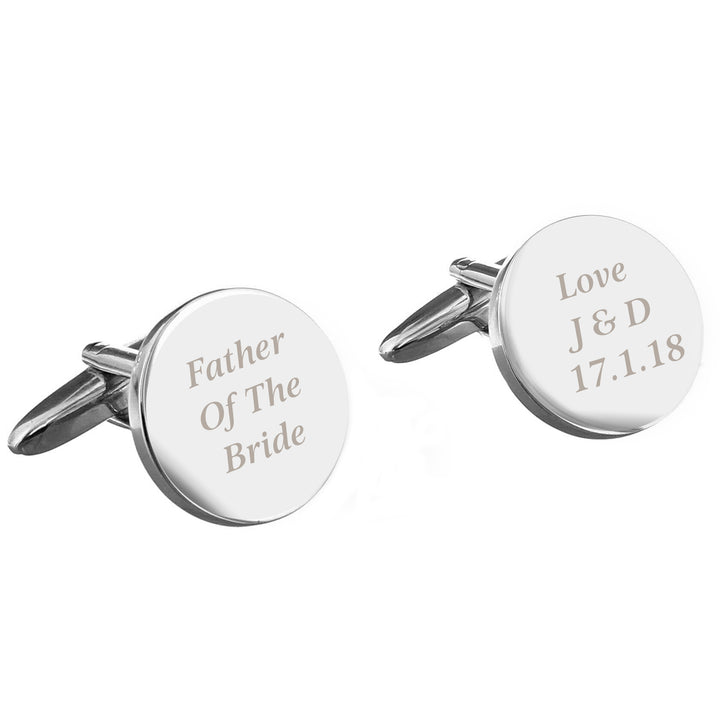 Buy Personalised Any Message Round Cufflinks available now at www.giftsfinder.co.uk