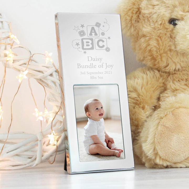 Personalised Abc Small 2x3 Inch Silver Photo Frame - part of the Gifts Finder Personalised Photo Frames collection