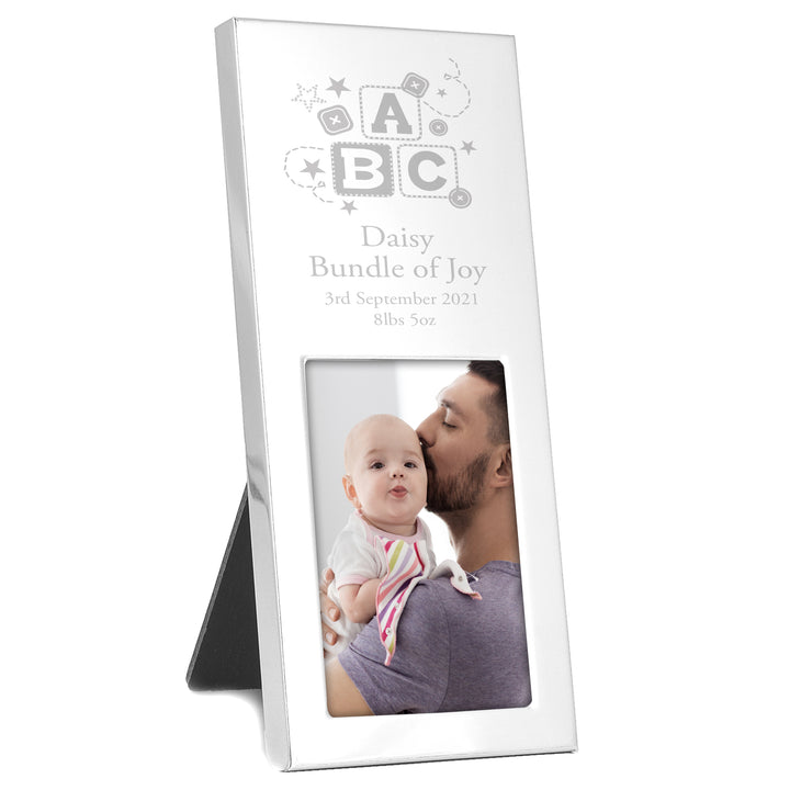 Personalised Abc Small 2x3 Inch Silver Photo Frame - part of the Gifts Finder Personalised Photo Frames collection