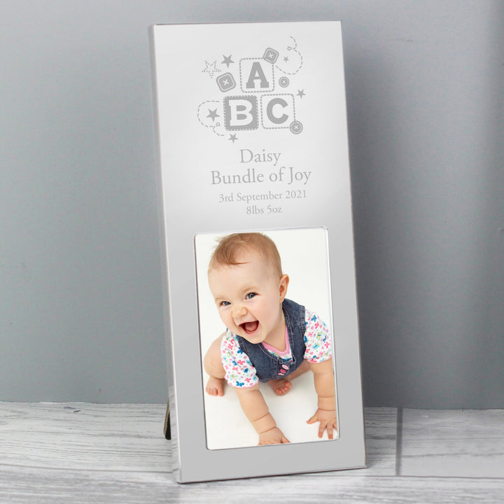 Personalised Abc Small 2x3 Inch Silver Photo Frame - part of the Gifts Finder Personalised Photo Frames collection