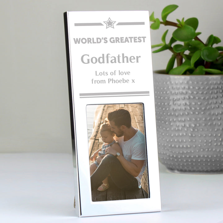 Personalised Gold Award Small Silver 2x3 Inch Photo Frame - part of the Gifts Finder Personalised Photo Frames collection