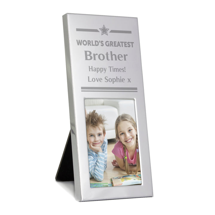 Personalised Gold Award Small Silver 2x3 Inch Photo Frame - part of the Gifts Finder Personalised Photo Frames collection