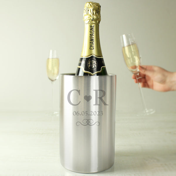 Buy Personalised Monogram Stainless Steel Wine Cooler available now at www.giftsfinder.co.uk