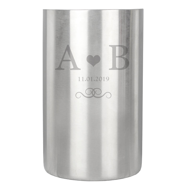 Buy Personalised Monogram Stainless Steel Wine Cooler available now at www.giftsfinder.co.uk