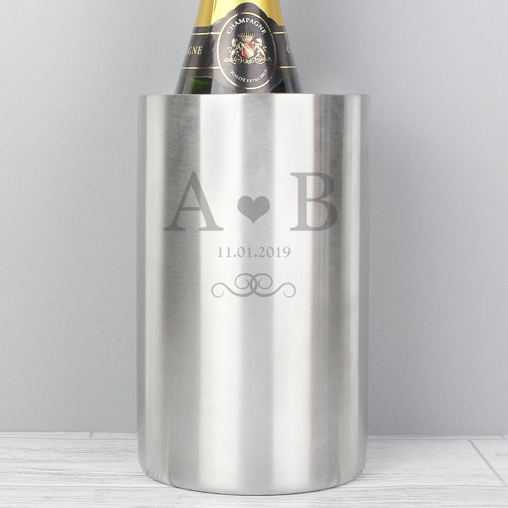 Buy Personalised Monogram Stainless Steel Wine Cooler available now at www.giftsfinder.co.uk