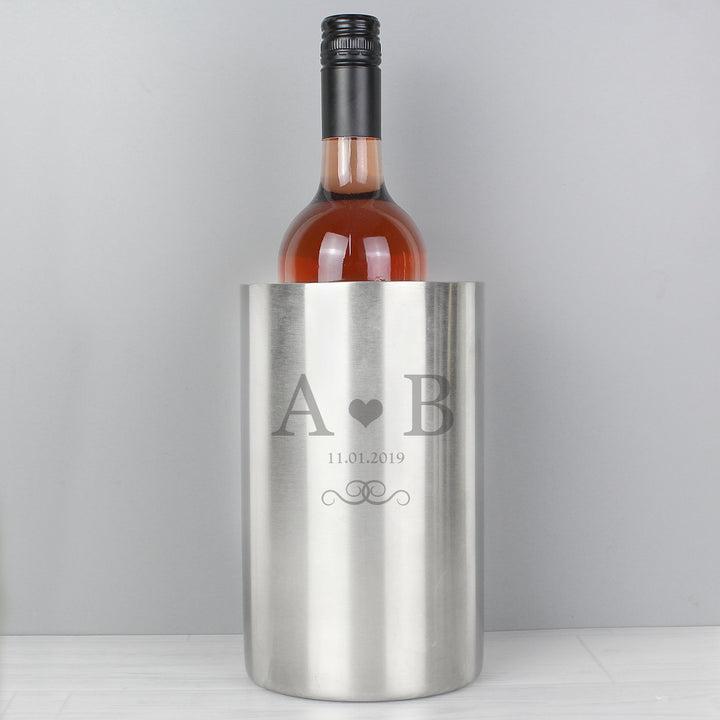 Buy Personalised Monogram Stainless Steel Wine Cooler available now at www.giftsfinder.co.uk