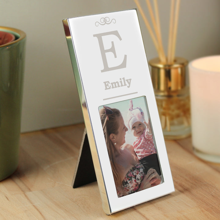 Personalised Small Initial 2x3 Silver Photo Frame in gift category Personalised Photo Frames