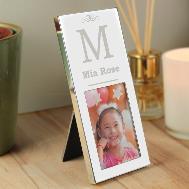 Personalised Small Initial 2x3 Silver Photo Frame in gift category Personalised Photo Frames