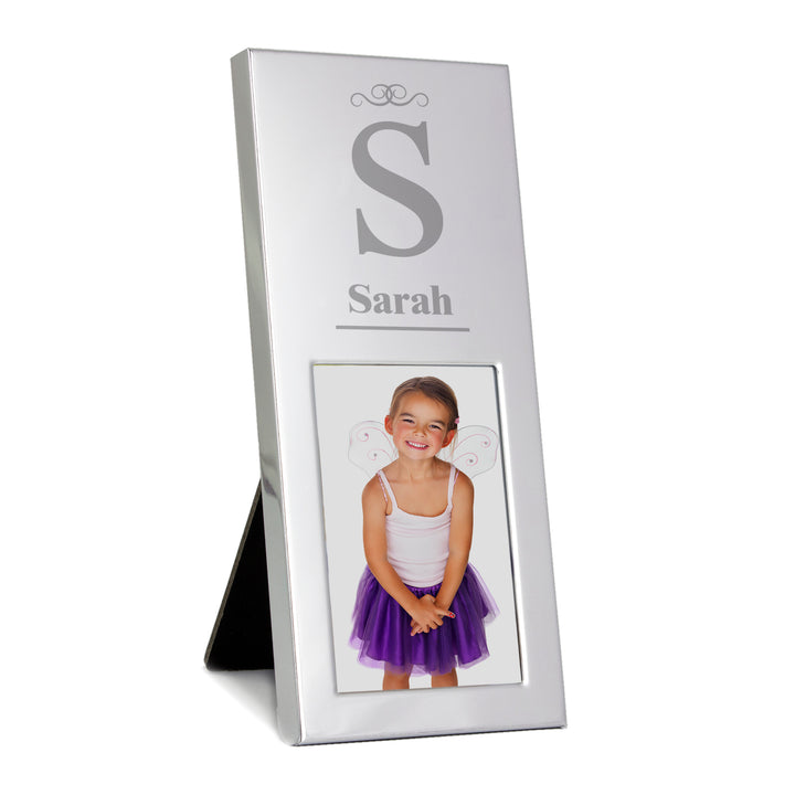 Personalised Small Initial 2x3 Silver Photo Frame in gift category Personalised Photo Frames