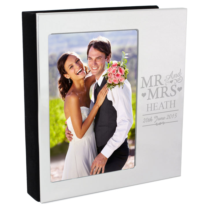 Personalised Mr & Mrs Photo Frame Album 4x6 Inch - part of the Gifts Finder Personalised Photo Frames collection