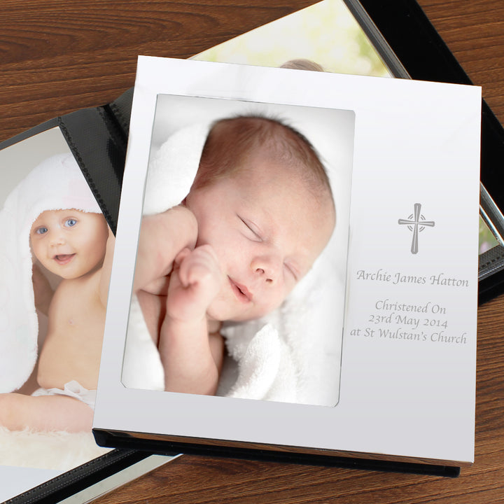 Buy Personalised Cross 6x4 Photo Frame Album available now at www.giftsfinder.co.uk