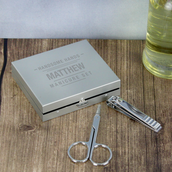 Buy Personalised Handsome Hands Manicure Set available now at www.giftsfinder.co.uk