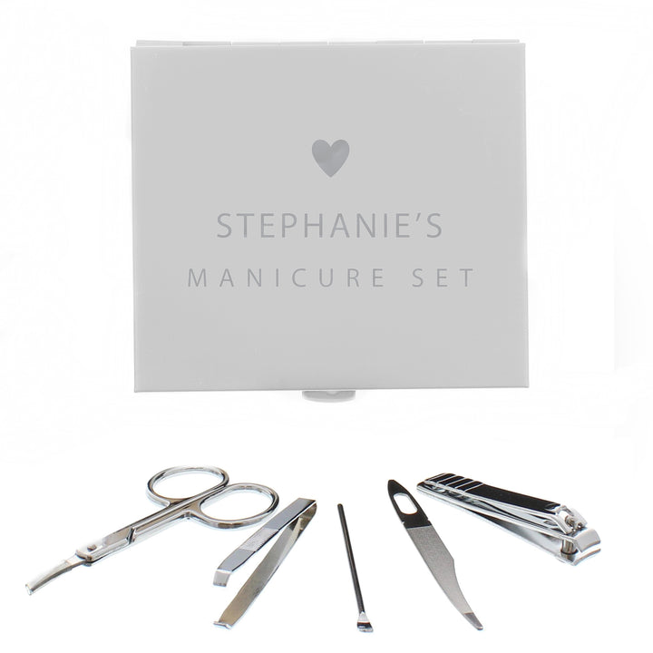 Buy Personalised Heart Manicure Set available now at www.giftsfinder.co.uk