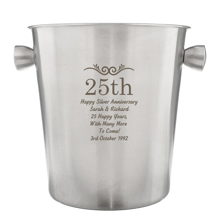 Buy Personalised Number Frame Stainless Steel Ice Bucket at www.giftsfinder.co.uk