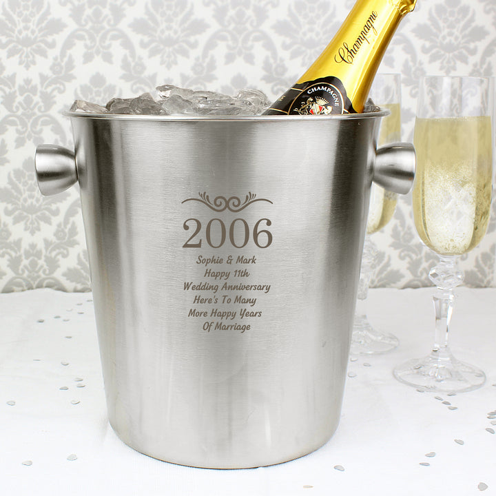 Buy Personalised Number Frame Stainless Steel Ice Bucket at www.giftsfinder.co.uk