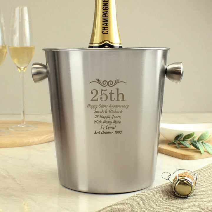 Buy Personalised Number Frame Stainless Steel Ice Bucket at www.giftsfinder.co.uk