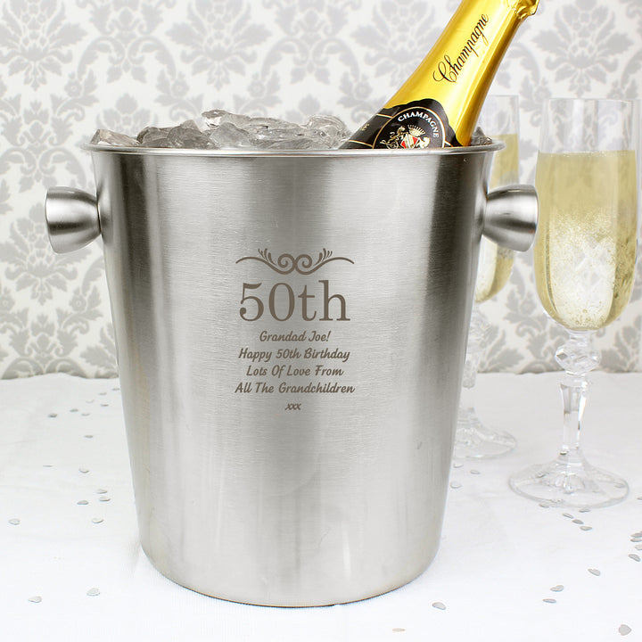 Buy Personalised Number Frame Stainless Steel Ice Bucket at www.giftsfinder.co.uk