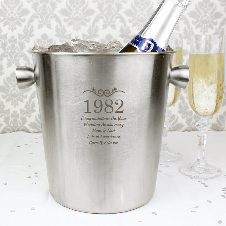 Buy Personalised Number Frame Stainless Steel Ice Bucket at www.giftsfinder.co.uk