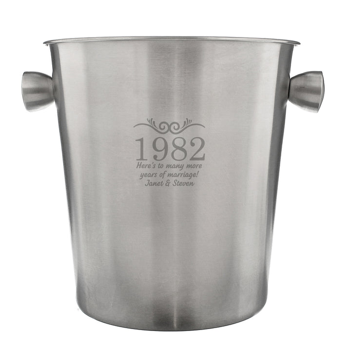 Buy Personalised Number Frame Stainless Steel Ice Bucket at www.giftsfinder.co.uk