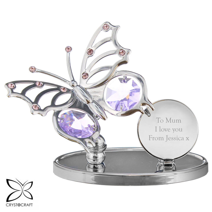 Personalised Crystocraft Butterfly Ornament - part of the Gifts Finder Personalised Ornaments & Keepsakes collection