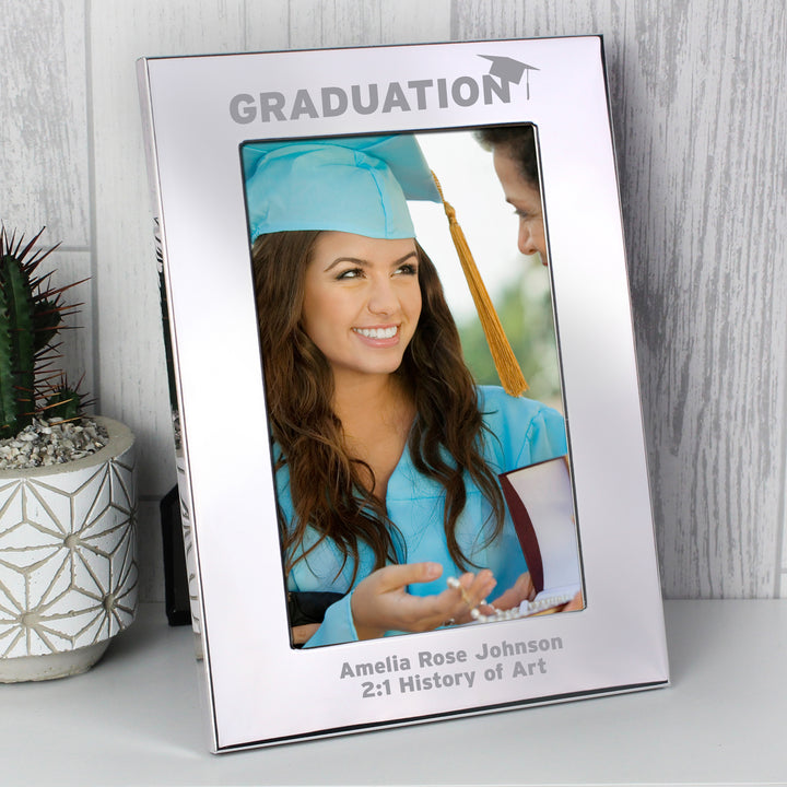 Buy Personalised Graduation 4x6 Silver Photo Frame at www.giftsfinder.co.uk