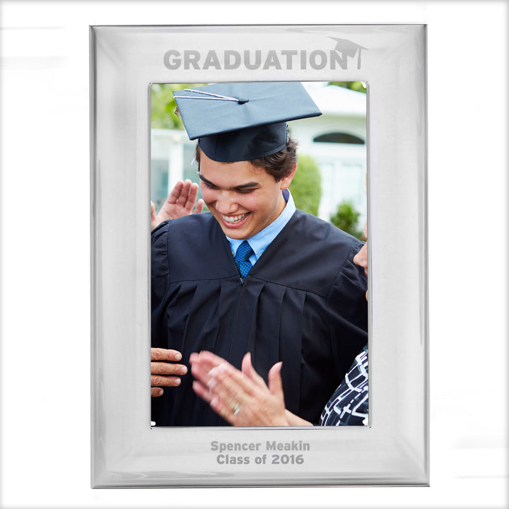 Buy Personalised Graduation 4x6 Silver Photo Frame at www.giftsfinder.co.uk