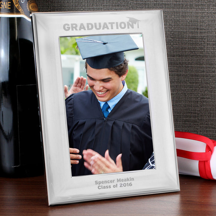 Buy Personalised Graduation 4x6 Silver Photo Frame at www.giftsfinder.co.uk