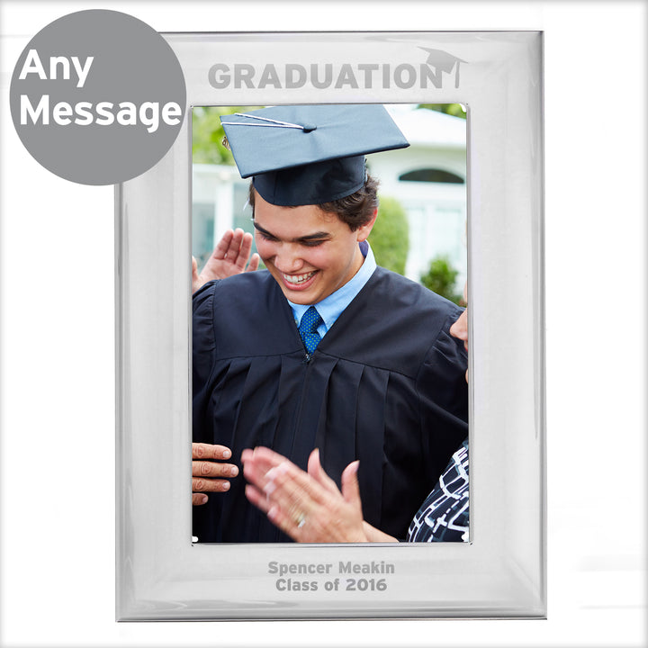 Buy Personalised Graduation 4x6 Silver Photo Frame at www.giftsfinder.co.uk