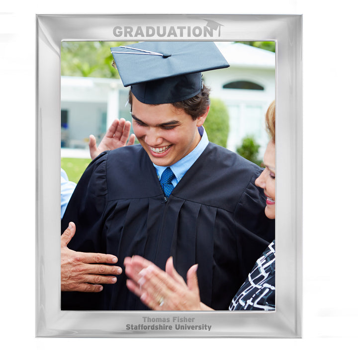 Buy Personalised Graduation 8x10 Silver Photo Frame at www.giftsfinder.co.uk