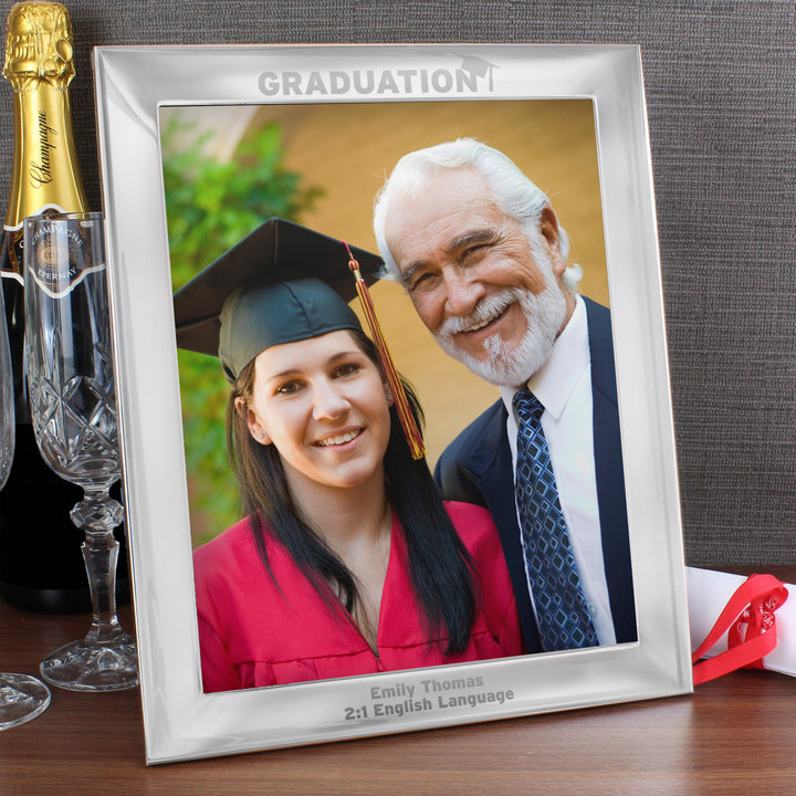 Buy Personalised Graduation 8x10 Silver Photo Frame at www.giftsfinder.co.uk