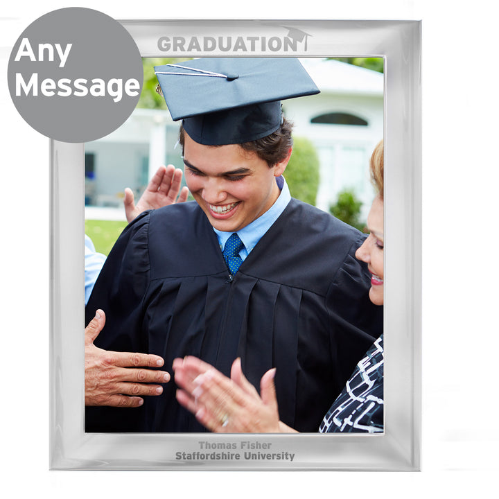 Buy Personalised Graduation 8x10 Silver Photo Frame at www.giftsfinder.co.uk