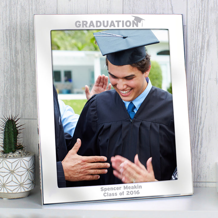 Buy Personalised Graduation 8x10 Silver Photo Frame at www.giftsfinder.co.uk