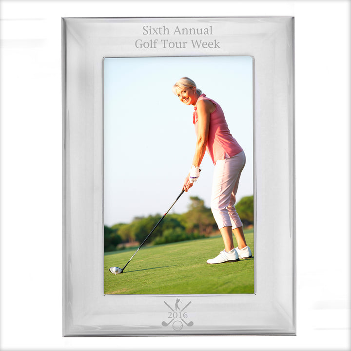 Buy Personalised Golf 4x6 Silver Photo Frame at www.giftsfinder.co.uk