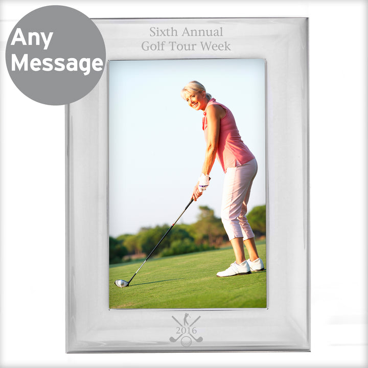 Buy Personalised Golf 4x6 Silver Photo Frame at www.giftsfinder.co.uk