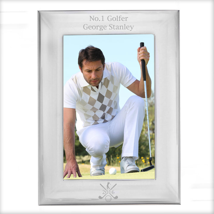 Buy Personalised Golf 4x6 Silver Photo Frame at www.giftsfinder.co.uk