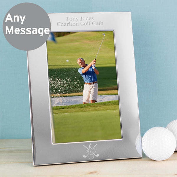 Buy Personalised Golf 4x6 Silver Photo Frame at www.giftsfinder.co.uk