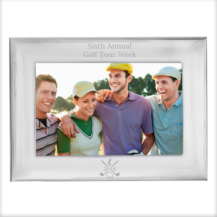 Personalised Golf 6x4 Inch Landscape Silver Photo Frame - part of the Gifts Finder Personalised Photo Frames collection