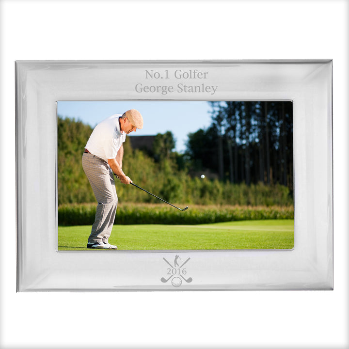 Personalised Golf 6x4 Inch Landscape Silver Photo Frame