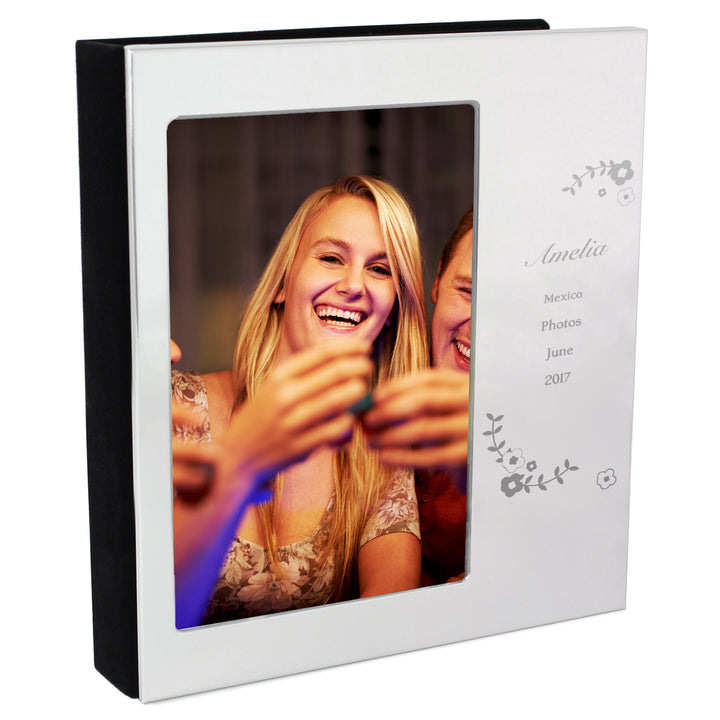 Buy Personalised Vintage Floral 4x6 Photo Frame Album at www.giftsfinder.co.uk