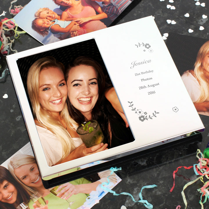 Buy Personalised Vintage Floral 4x6 Photo Frame Album at www.giftsfinder.co.uk