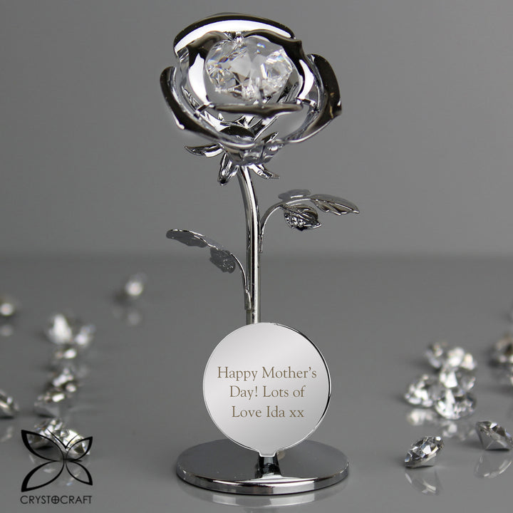 Buy Personalised Crystocraft Rose Ornament available now at www.giftsfinder.co.uk