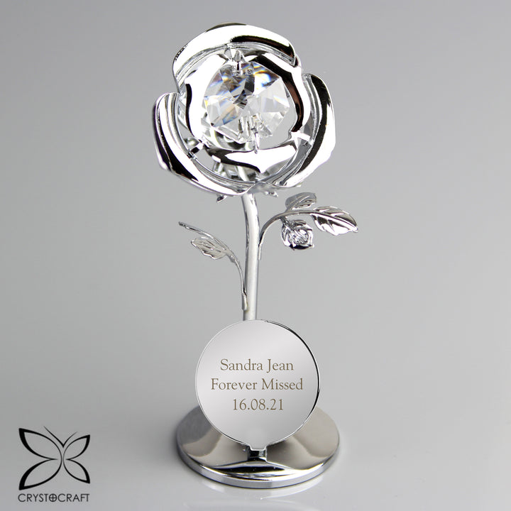 Buy Personalised Crystocraft Rose Ornament available now at www.giftsfinder.co.uk