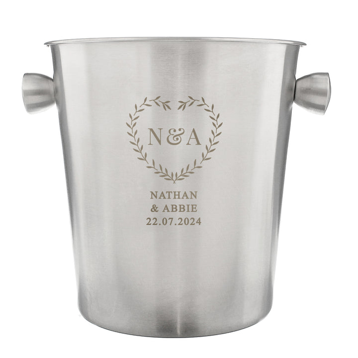 Personalised Stainless Steel Ice Bucket - Great For Anniversaries, Weddings & Special Moments in gift category Personalised Ice Buckets