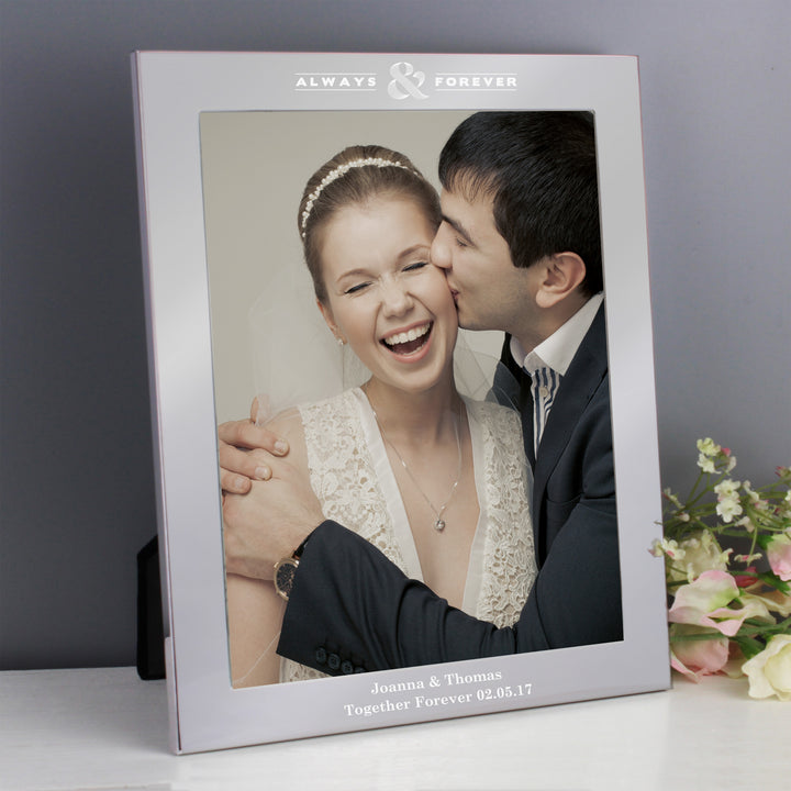 Buy Personalised Always & Forever 8x10 Silver Photo Frame at www.giftsfinder.co.uk