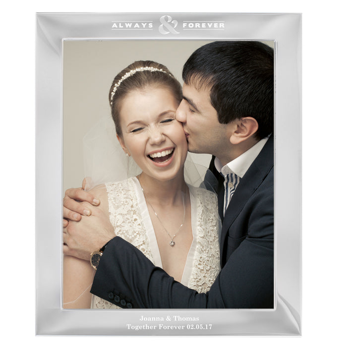 Buy Personalised Always & Forever 8x10 Silver Photo Frame at www.giftsfinder.co.uk