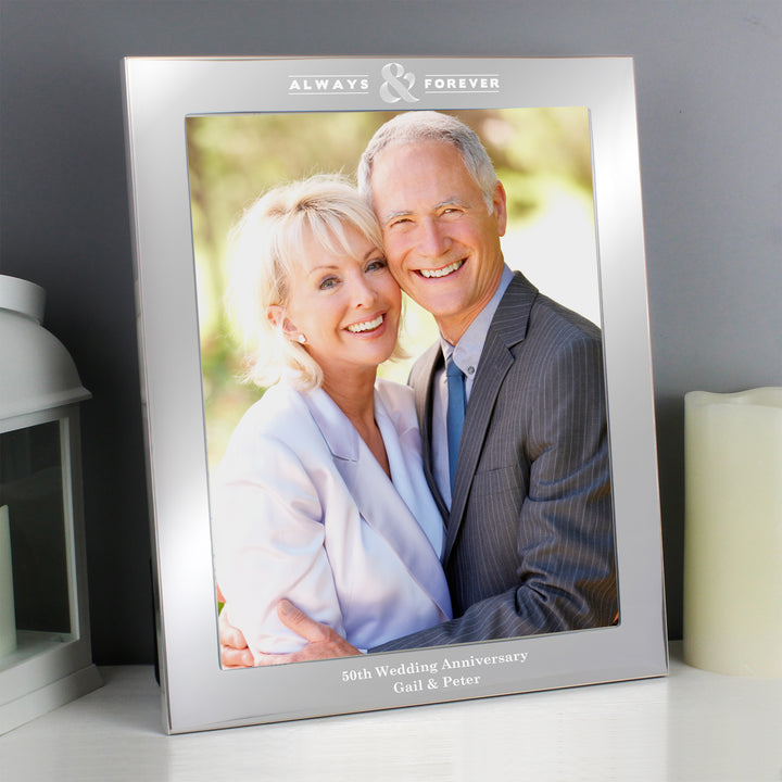 Buy Personalised Always & Forever 8x10 Silver Photo Frame at www.giftsfinder.co.uk