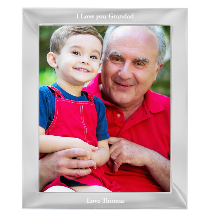 Buy Personalised Any Message 8x10 Silver Photo Frame at www.giftsfinder.co.uk