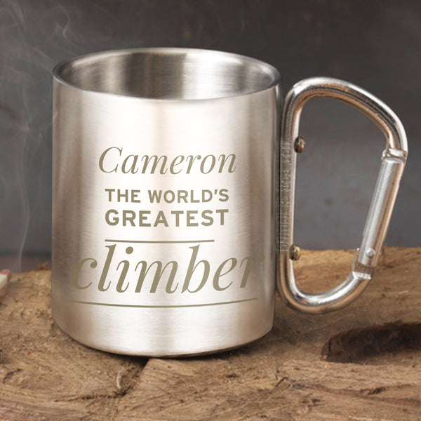 Buy Personalised 'Any Message' Stainless Steel Mug at www.giftsfinder.co.uk